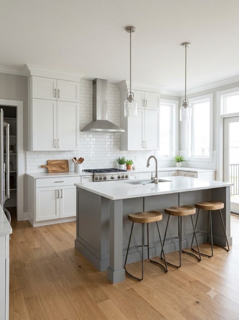 Monochrome Kitchen Island Ideas